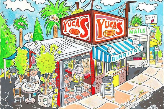 Yuca's Restaurant - Hawk Krall's Drawing of Yuca's Hut